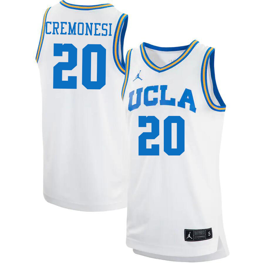 Jordan Brand Men #20 Logan Cremonesi UCLA Bruins College Jerseys Sale-White - Click Image to Close